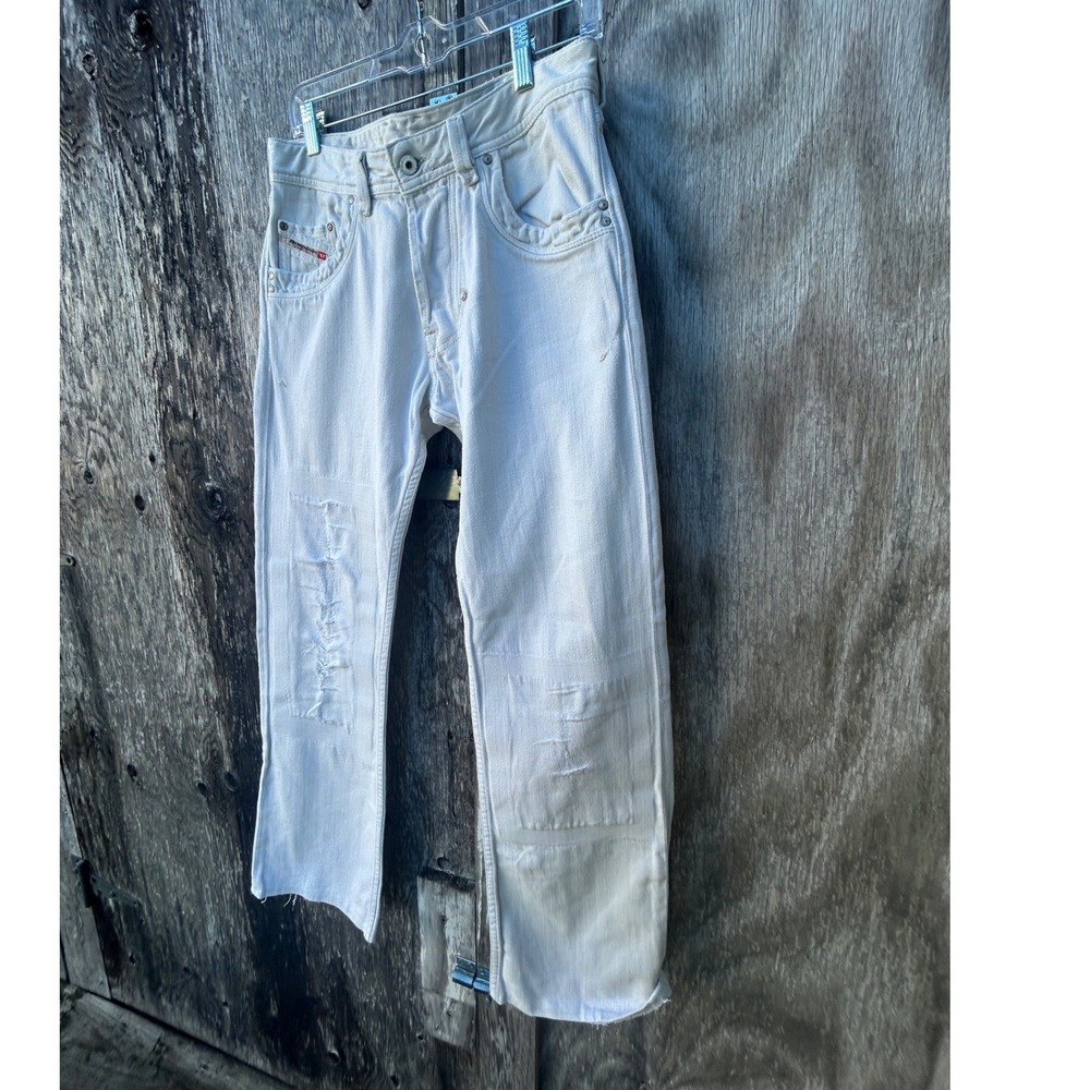 VTG Rare Diesel White‎ Distressed Jeans Men 30 Straight Y2K Grunge Skate Denim